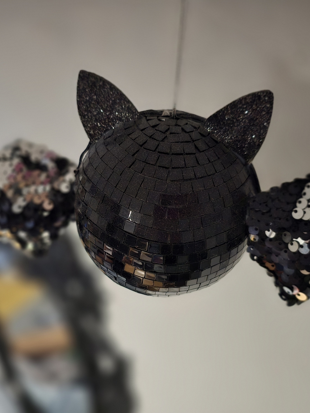 Black Bat Disco Ball Ornament